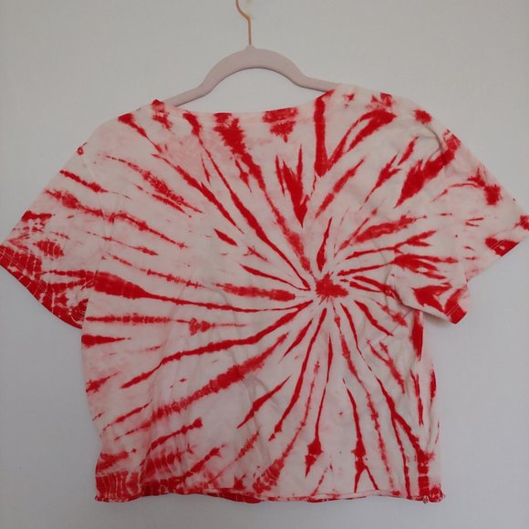 Dickies red and white tie-dye cropped tshirt size M - Picture 4 of 4